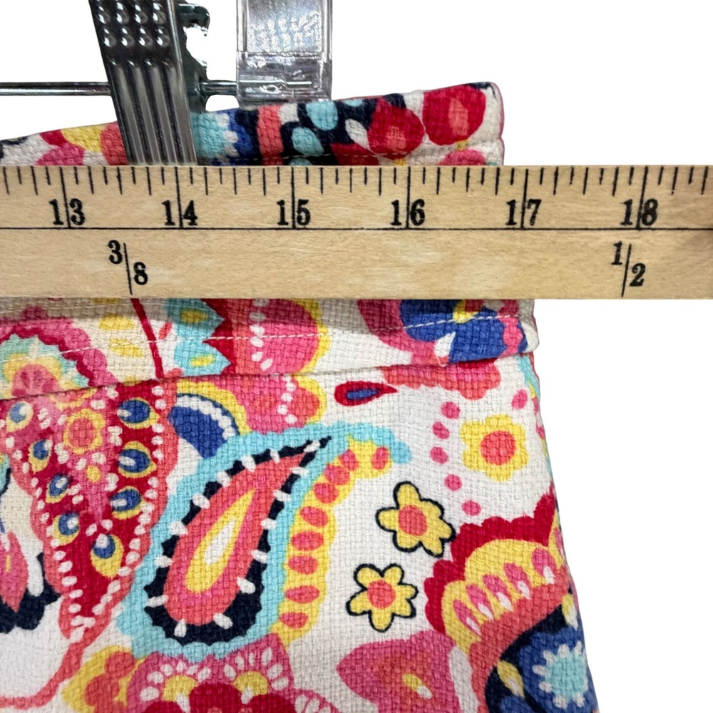 Talbots Pencil Skirt Women 12 Persian Pink Multicolor Floral Paisley Preppy Boho - Picture 7 of 13